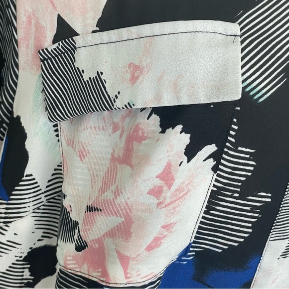 Worthington Floral Semi Sheer Colorful Feminine Button Down Top Women Plus Sz 1X - Picture 5 of 9